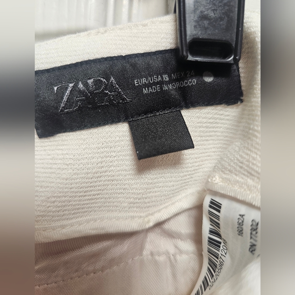 Zara Linen Pants XS Beige – NWT, Lightweight, Side Pockets Higt Weist - Picture 3 of 15
